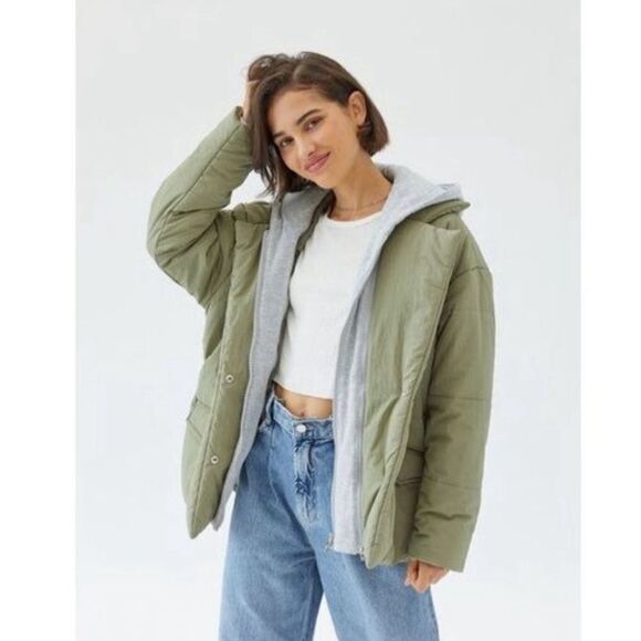 NWT Blank NYC Fair Shake Hooded Jacket Mixed Media Black- Size Medium - Picture 4 of 15